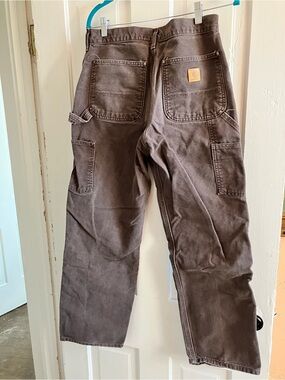 Carhartt Men's Dark Brown Canvas Carpenter Pants